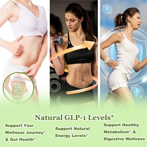 Vista 3 de Gotas líquidas de apoyo GLP-1, fórmula 10 en 1 con berberina, canela de Ceilán, fibra prebiótica y extracto de té verde Apoyo para el metabolismo