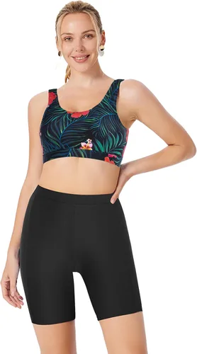 Vista 2 de JACK SMITH Traje de baño de 3 piezas de manga larga con cremallera frontal, tankini UPF 50 para mujer