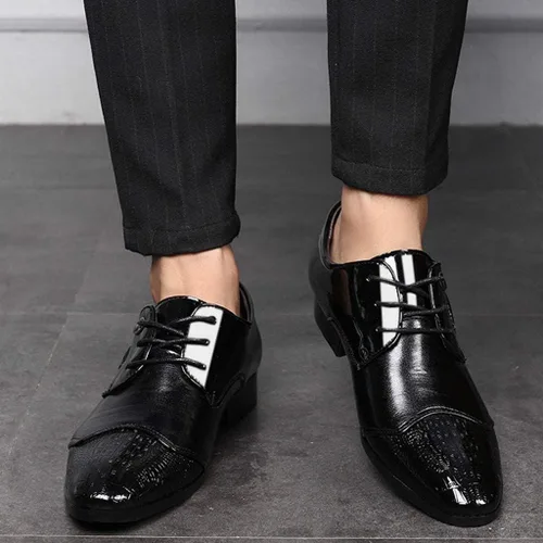 Vista 3 de ZGRZPMGR Zapatos de vestir para hombre zapatos de negocios para caminar zapatos casuales formales de cuero zapatos Oxford de moda para hombre