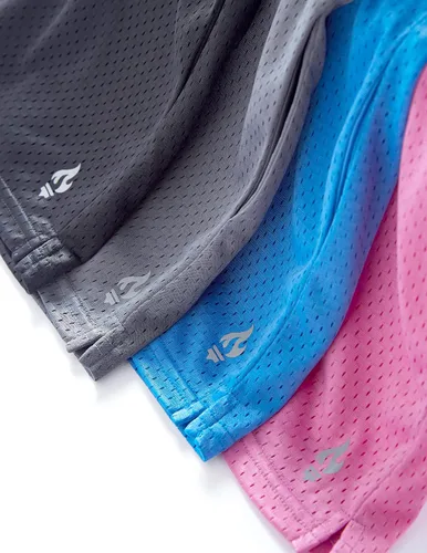 Vista 5 de Paquete de 4 pantalones cortos deportivos para niñas con bolsillos, pantalones cortos de correr de 3 pulgadas para niños, adolescentes, fútbol