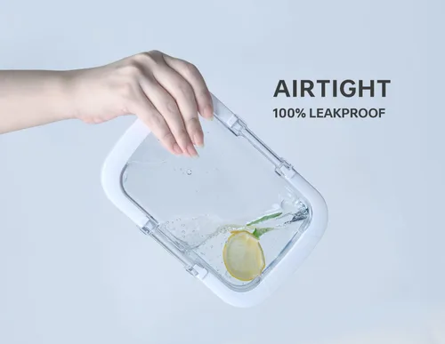 Vista 4 de Felli Duo Loc Tritan - Recipientes de preparación de comidas aptos para microondas sin bisfenol A, a prueba de fugas, contenedor para almuerzos
