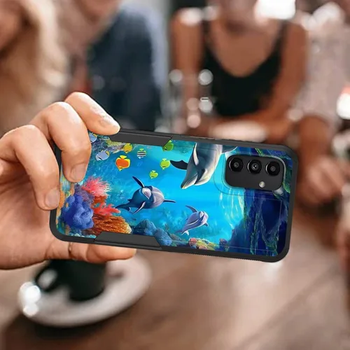 Vista 453 de Funda para Galaxy A14 5G, resistente de doble capa híbrida de policarbonato duro, goma suave, a prueba de golpes, funda protectora resistente