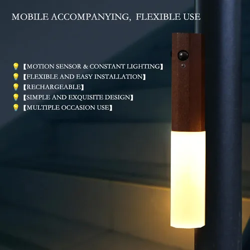 Vista 7 de Apliques de pared recargables, luz nocturna con sensor de movimiento, luz de pared con batería para enchufar a la iluminación de pared para pasillo