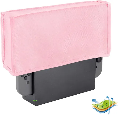 Vista 8 de PlayVital Cubierta antipolvo de nailon, forro suave y ordenado, funda impermeable antiarañazos para Nintendo Switch y Switch OLED Base de carga