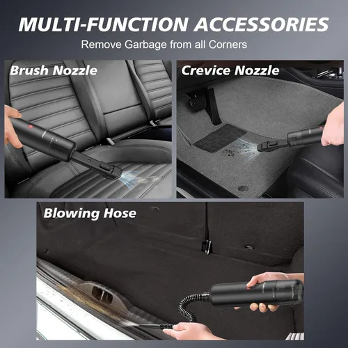 Vista 3 de Chuboor Mini aspiradora, potente aspiradora inalámbrica recargable para automóvil, pequeño eliminador de polvo para polvo, arena, migas, aspiradora