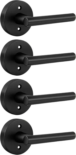 Vista 45 de Goldenwarm Juego de cerraduras negras para puerta exterior con cerrojo, aleación de zinc con llave igual con cerrojo de seguridad, manija de puerta