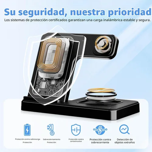 Vista 6 de Estación de carga inalámbrica para dispositivos Apple, soporte de cargador