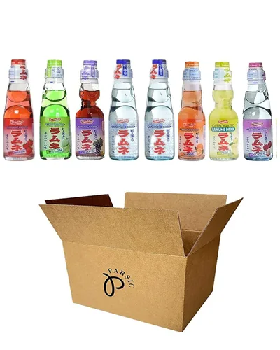 Vista 4 de RAMUNE - Refresco japonés variedad, paquete de 8, 6.76 onzas líquidas cada uno (arándano, uva, naranja, lichi (2 de cada uno))
