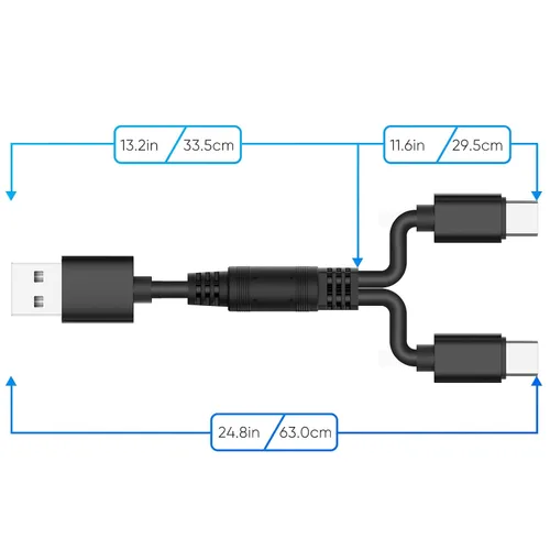 Vista 4 de YUANHOT Kit de carga de controlador para cable de carga y soporte PS VR2, cable de carga 2 en 1 para controlador Playstation 5 VR2, paquete de 2