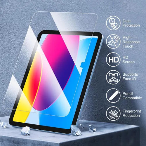 Vista 5 de FINTIE Protector de pantalla para iPad (A16) de 11ª generación de 11 pulgadas (2025), iPad de 10.9 pulgadas (2022), protector de pantalla de vidrio