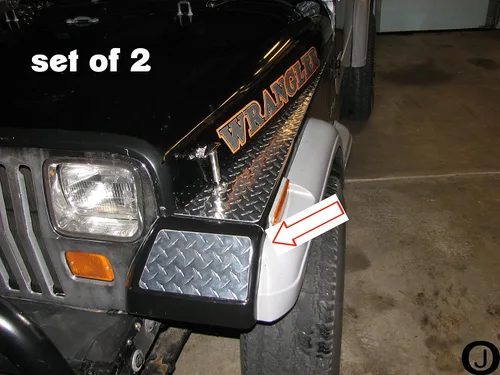 Vista 8 de Se adapta a la cubierta del guardabarros delantero con placa de diamante Jeeep YJ