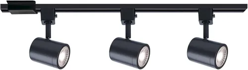 Vista 10 de WAC Lighting Charge 8010 - Kit de 3 luces LED de 27 W con alimentación de toldo flotante y riel de 4 pies con tapas finales, cabezales Bronce oscuro