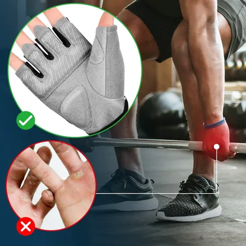 Vista 4 de Seektop Guantes de entrenamiento para mujeres y hombres, guantes de entrenamiento para levantamiento de pesas, guantes de ejercicio