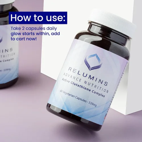 Vista 7 de Relumins Advance White, Complejo activo Glutatión, Cápsulas con fórmula blanqueadora oral con 6 refuerzos, Blanquea, repara y restaura la piel