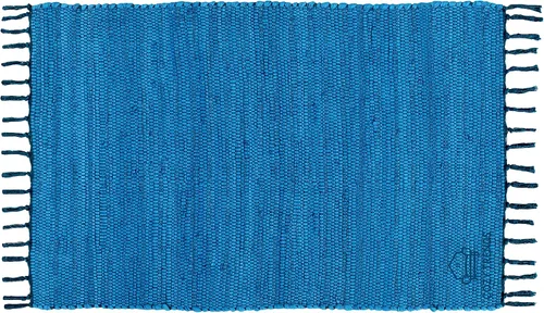 Vista 2 de Alfombra de trapo de algodón hecha a mano de 24 x 36 pulgadas, alfombra multicolor de 2 x 3 pies, tejida a mano, lavable y reversible para sala
