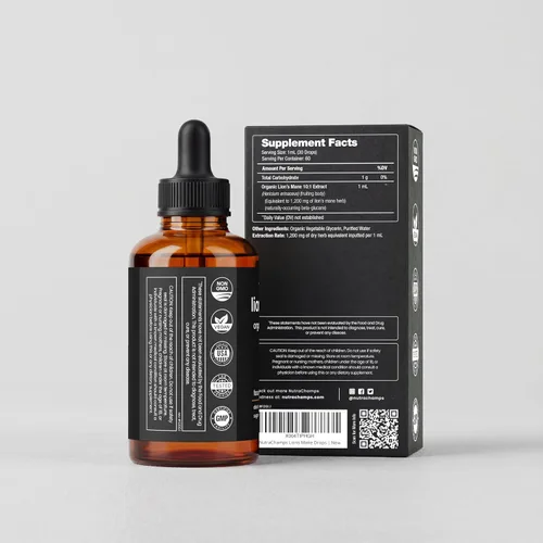 Vista 7 de NutraChamps Tintura de melena de león – Extracto líquido de melena de león orgánico USDA – 2 onzas líquidas – Sin alcohol, gotas de melena de león