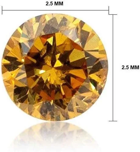 Vista 2 de 0.07 quilates Diamante natural de color elegante. Naranja amarillo intenso y vivo, claridad VS-I1. 0.098-0.106 in, perfecto para la fabricación
