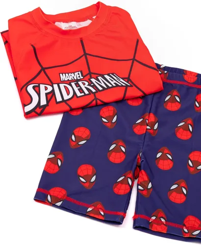 Vista 4 de Marvel Traje de baño de Spider-Man para niños de dos piezas con parte superior de traje de baño