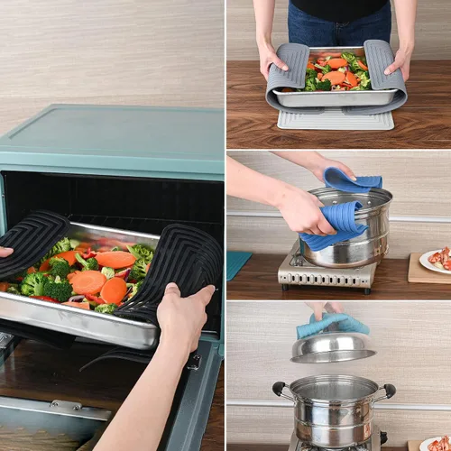 Vista 5 de Salvamanteles para platos calientes, salvamanteles de silicona para ollas y sartenes calientes, almohadillas calientes para cocina, tapetes