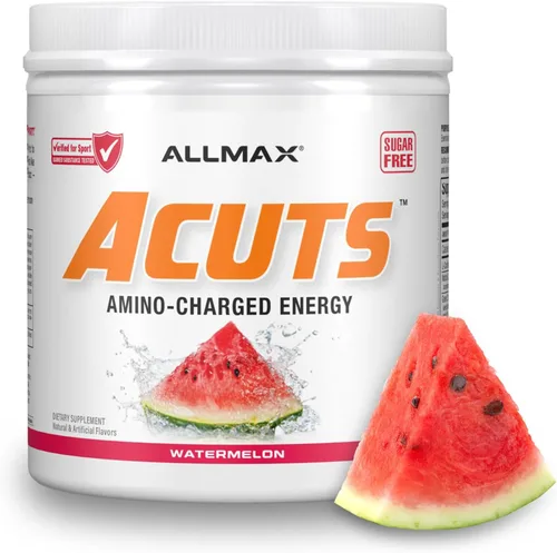 Vista 18 de ALLMAX A:CUTS Bebida energética cargada de aminoácidos, sabor frambuesa azul - 210 g - con cafeína, extracto de café verde, L-carnitina y 2000 mg