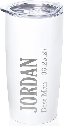 Vista 13 de Lifetime Creations Vaso de boda personalizado grabado de 20 onzas – Padrinos de boda personalizados, padrinos de boda, padrino, despedida