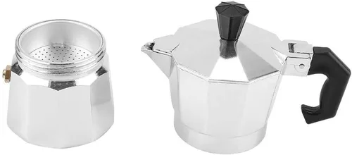 Vista 7 de Hakeeta 1 taza 1.0 fl oz aluminio italiano Mocha Pot cafetera para oficina en casa, desmontable