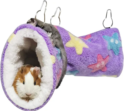 Vista 11 de LEFTSTARER Accesorios para conejillos de indias, accesorios para jaula de planeador de azúcar, juguetes para ratas de hámster, hamaca, hurón, túnel