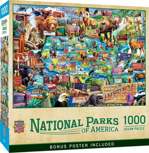 Vista 15 de MasterPieces National Parks Maps - Rompecabezas de 1000 piezas para adultos, familia o jóvenes - Parques Nacionales de Estados Unidos por Anderson