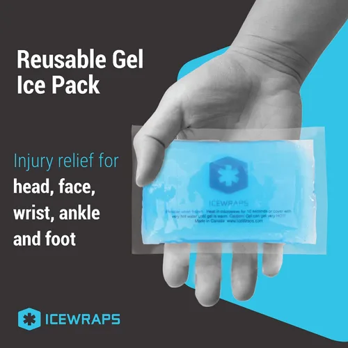 Vista 4 de ICEWRAPS Paquetes de hielo de gel reutilizables de 5 x 7 pulgadas, paquetes de terapia de calor y frío de grado médico de 3 x 5 pulgadas, paquete