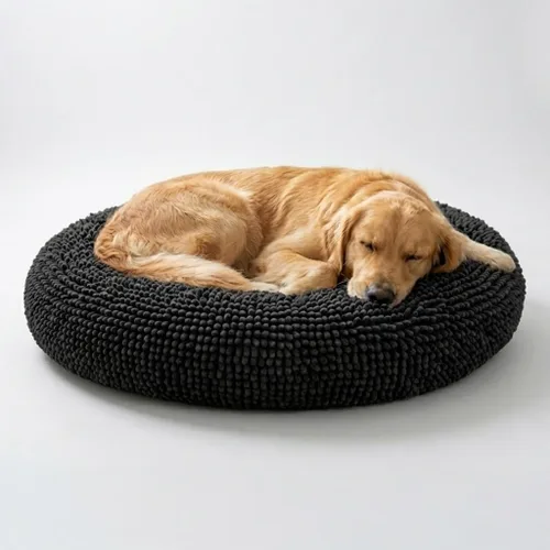 Vista 23 de Muddy Mat® Cloud K-9 cama para perros y gatos, cama suave y relajante en forma de dona, material de chenille, funda extraíble, lavable y apta