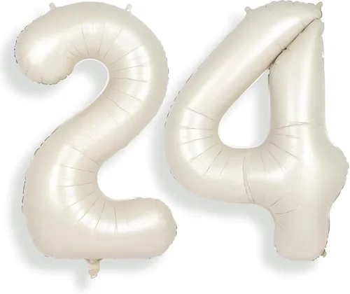 Vista 18 de SUWEN Globos de helio grandes de 102 cm (40 pulgadas) con letra S en color crema. Globos grandes de papel de aluminio con letra en helio, de A a Z.