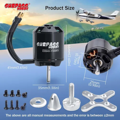 Vista 7 de Surpass C3548 1100KV Motor sin escobillas para aviones RC Ala fija