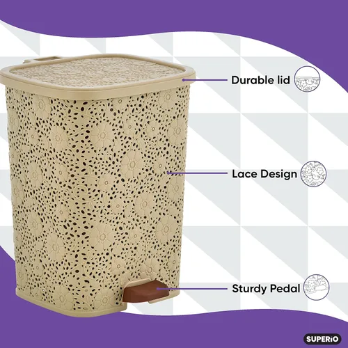 Vista 4 de Bote de basura Step On Beige 6 Litro