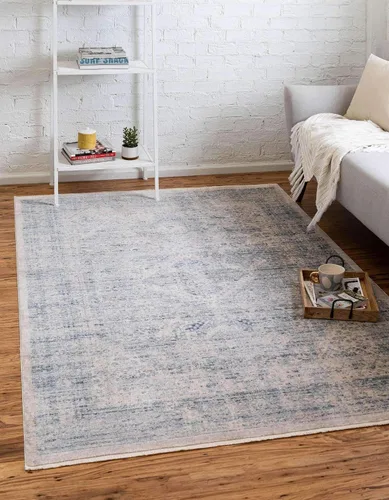 Vista 12 de Unique Loom Noble Collection - Alfombra de área Elizabeth (2' 2" x 3' 1" Rectángulo, Azul/Beige)