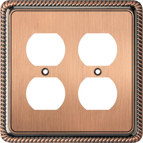 Vista 50 de Henne Bery Rope Edge - Placa decorativa de pared para interruptor (placa lisa, 2 unidades, bronce antiguo)