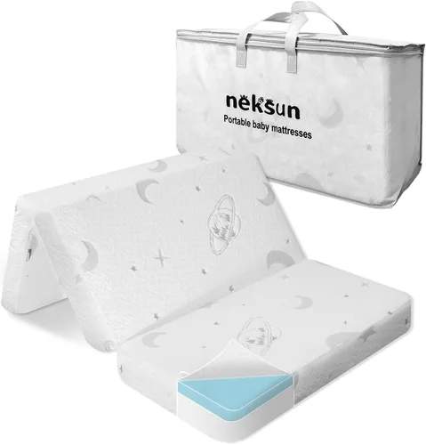Vista 9 de Tri-fold Pack and Play Mattress, 38x26 Memory Foam & High Density Foam Baby Mattress for Pack N Play, Foldable Travel Pack N Play Mattresses