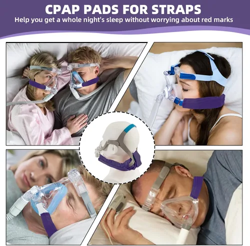 Vista 7 de Almohadilla de cuello CPAP de satén para correas de casco CPAP, cubiertas CPAP transpirables, cómodos cojines de correa CPAP, fundas de correa