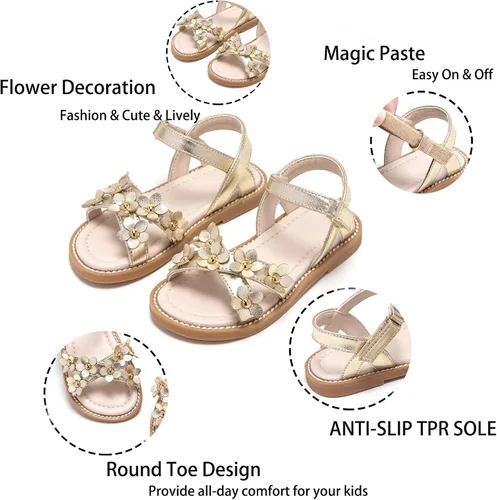 Vista 5 de Kiderence Toddler Girls Sandals Little Girls Kids Summer Shoes Toddler Sandals