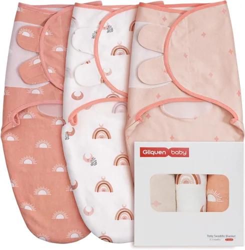 Vista 20 de GLLQUEN BABY Sacos de Dormir Envolventes Orgánicos para Recién Nacidos - Envolturas para Bebés de 0-3 Meses, Paquete de 3 Sacos Envolventes