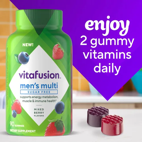 Vista 7 de Vitafusion Gomitas multivitamínicas para hombre sin azúcar 90 vitaminas
