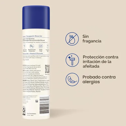 Vista 9 de Aveeno - Gel para afeitar terapéutico con avena y vitamina E, para ayudar a prevenir los golpes de la maquinilla de afeitar, calma la piel seca