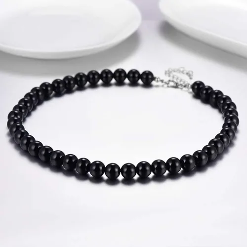 Vista 3 de U7 Collares de perlas para hombres y mujeres, hebra de perlas cultivadas en agua dulce, perlas sintéticas, collar de perlas barrocas, collar