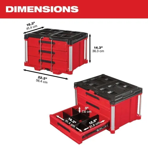 Vista 3 de 48-22-8443 Paquete 3 para caja de herramientas duradera con cajón Milwaukee con capacidad de 50 libras