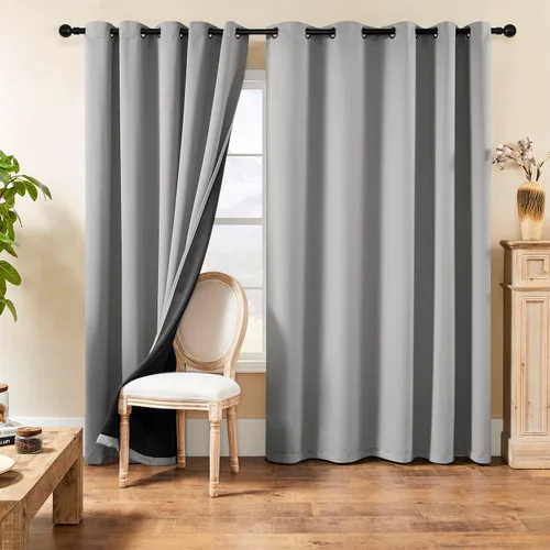 Vista 81 de Rutterllow - Cortinas 100% opacas, paneles de cortina con ojales, aislamiento térmico y bloqueo de luz para habitación y sala de estar