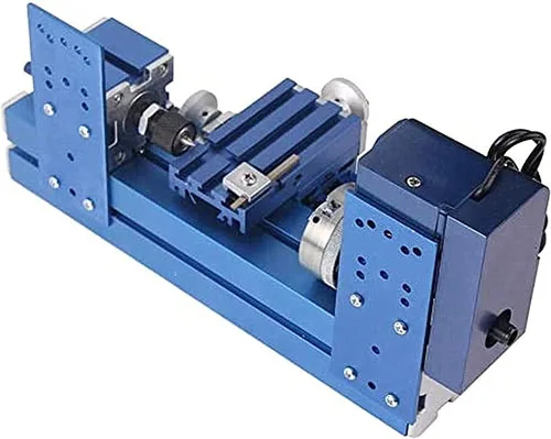 Vista 6 de Mini máquina de torno de metal, herramienta motorizada para trabajar el metal, tornos de madera de sobremesa con portabrocas de 3 mandíbulas