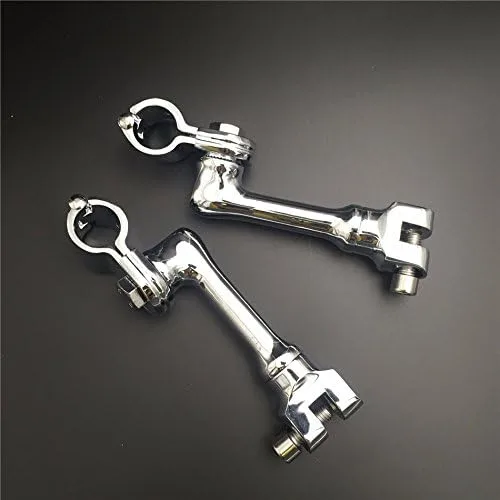 Vista 7 de SMT-Kit de montaje de clavijas de carretera ajustables en ángulo largo cromado compatible con cualquier bicicleta con tubo de marco de protector