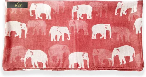 Vista 22 de V28 Hermosa bufanda larga y suave con estampado de elefante azul - grande