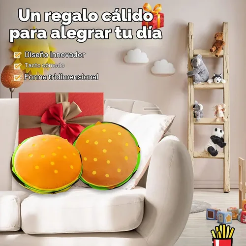 Vista 7 de Almohada de hamburguesa con queso de felpa de 15.7 pulgadas