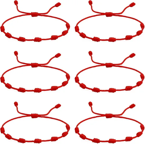 Vista 13 de Pulsera de protección con 7 nudos de protección, pulseras ajustables para mujer