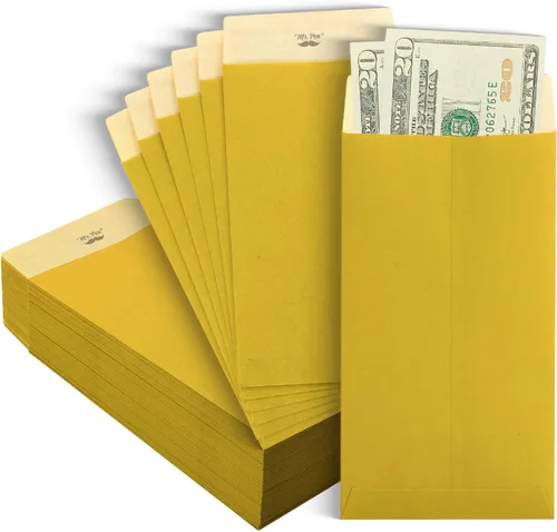 Vista 19 de Mr. Pen - Sobres de dinero para efectivo, 6.5 x 3.5 pulgadas, paquete de 100 unidades, papel kraft Sobres de efectivo autoadhesivos a granel